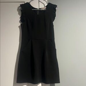 Impressions Black Ruffle Sleeve Mini Dress